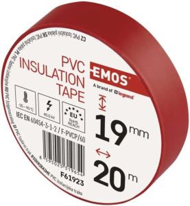 Isolatietape PVC 19mm rol 20m rood - Afbeelding 2