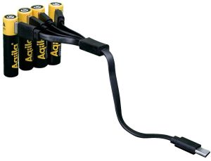 Aqiila USB-C oplaadbare batterij AAA 600mA blister(4) - Afbeelding 2