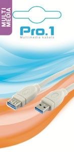 USB 3.0 A male naar A female 1.8m - Afbeelding 2
