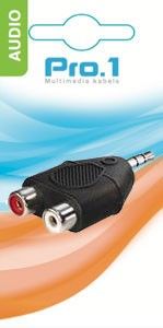 Audio adapt 3,5 jack stereo -> 2 tulp contra - Afbeelding 2