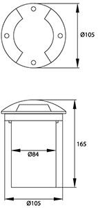 Grondspot MR16 GU10 IP67 105mm rond 2kanten - Afbeelding 2