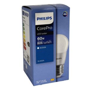 Philips LED kogel E27 7-60W 4000K mat - Afbeelding 2