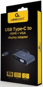 USB-C naar HDMI + VGA adapter kabel 15cm - Afbeelding 2