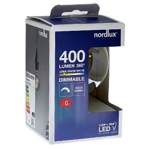 Nordlux LED Globe G95 E27 4,9-35W 2200K filament spiraal gold dimbaar - Afbeelding 2