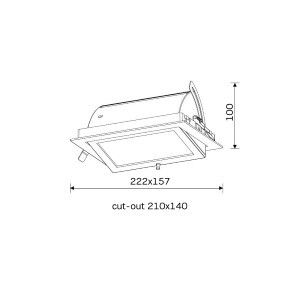 LED downlighter wit 26W 3000K rechthoekig model - Afbeelding 2