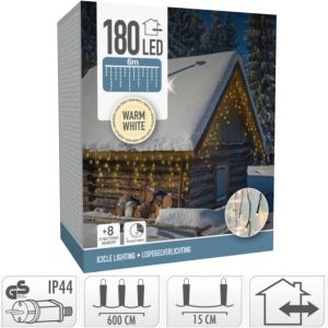 Icicle light 180 LEDS warm wit 600x52cm IP44 - Afbeelding 2