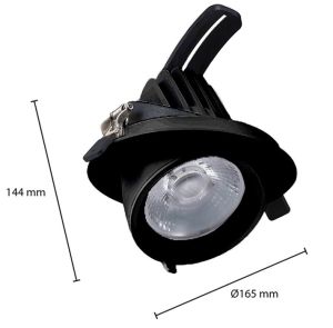 LED downlighter zwart 30W 3CCT banaan model 60gr - Afbeelding 2
