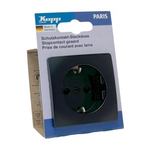 Verpakt Kopp Paris mat zwart inbouw stopcontact wcd RA + kinderbeveiliging - Afbeelding 2