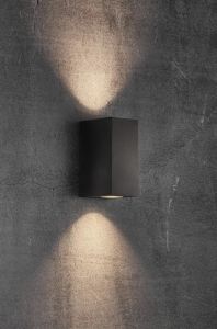 Wandlamp Canto Maxi2 vierkant 2x GU10 zwart IP44 - Afbeelding 2