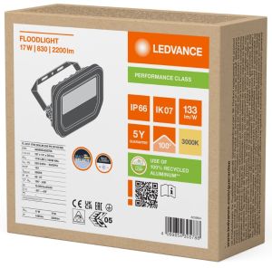 LED Bouwlamp 17W 3000K zwart - Afbeelding 2