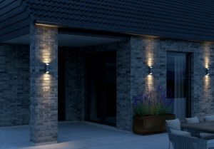 Wandlamp Nico rond 2x GU10 antraciet IP54 - Afbeelding 2