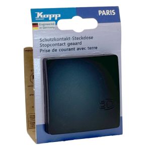 Verpakt Kopp Paris mat zwart inbouw stopcontact wcd RA met deksel - Afbeelding 2