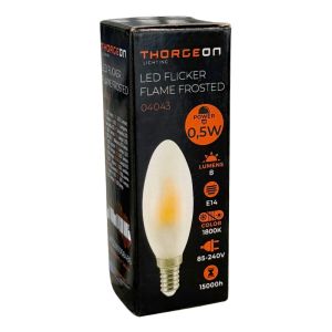 LED flakkerkaars E14 0,5-5W 1800K mat - Afbeelding 2