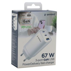 USB + 2x USB-C snellader 67W wit - Afbeelding 2