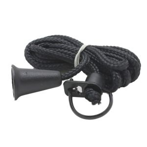 Trekkoord zwart met zwarte knop 150cm - Afbeelding 2