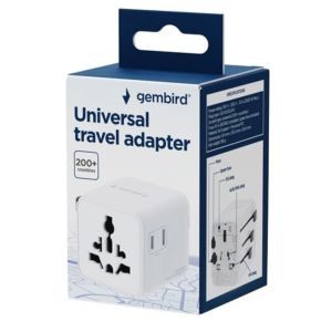 Reisstekker internationaal universeel wit - Afbeelding 2