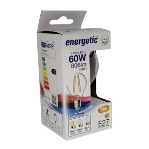Energetic LED GLS E27 4,9-60W 2700K filament helder MemoryDim - Afbeelding 3