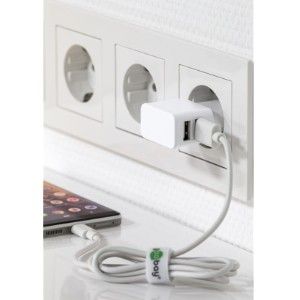 USB lader haaks dubbel 2,4A wit - Afbeelding 3