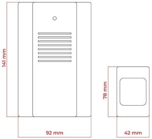 Draadloze deurbel set 50m vierkant wit - Afbeelding 3