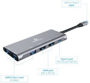USB-C 3-in-1 multi adapter USB-C dock 3-voudig - Afbeelding 3