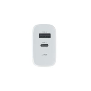 USB + USB-C snellader 20W wit - Afbeelding 3