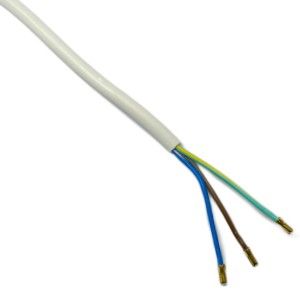 Aansluitsnoer 3x1,5qmm 3m wit PVC - Afbeelding 3
