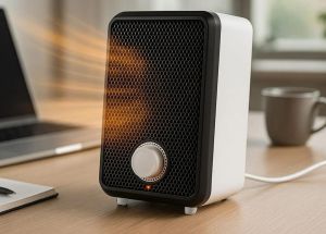 Mini kachel bureaumodel 600W met thermostaat - Afbeelding 3