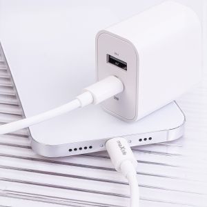 USB + USB-C snellader 20W wit + Lightning kabel 1m - Afbeelding 3
