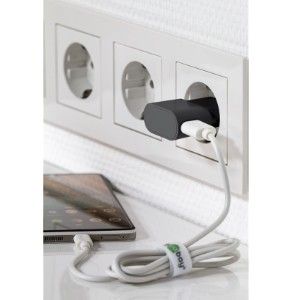 USB lader haaks 1A zwart - Afbeelding 3