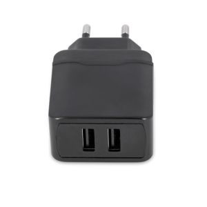 USB lader 2,4A dubbel zwart - Afbeelding 3