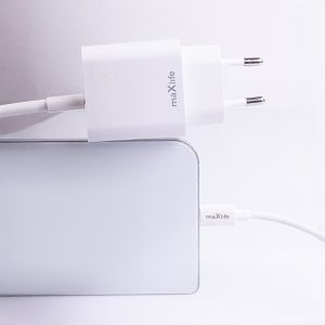 USB + USB-C snellader 20W wit + USB-C kabel 1m - Afbeelding 3