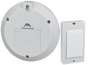 Draadloze deurbel set 50m rond ding-dong wit - Afbeelding 3