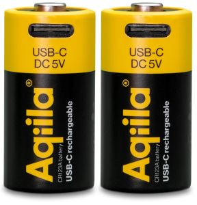 Aqiila USB-C oplaadbare batterij CR123A 750mA blister(2) - Afbeelding 3