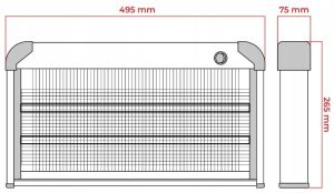Insectenlamp UV 2x15W 1800V 80m2 metaal - Afbeelding 3