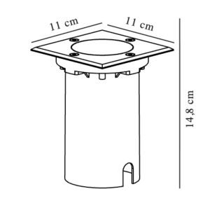 Grondspot Andor GU10 IP67 110mm vierkant - Afbeelding 4
