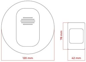 Draadloze deurbel set 50m rond ding-dong wit - Afbeelding 4