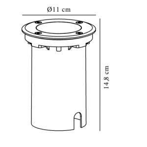 Grondspot Andor GU10 IP67 110mm rond - Afbeelding 4