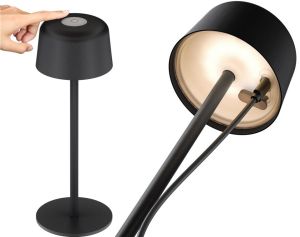 LED Tafellamp oplaadbaar 2W 3000K touch 25cm zwart - Afbeelding 4