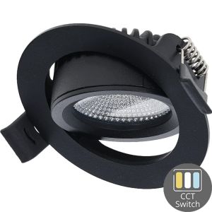 LED inbouwspot 6W 3CCT 82mm 36gr rond verstelbaar zwart - Afbeelding 4