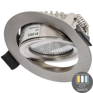 LED inbouwspot 6W 3CCT 82mm 36gr rond verstelbaar geschuurd staal - Afbeelding 5